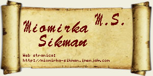 Miomirka Šikman vizit kartica